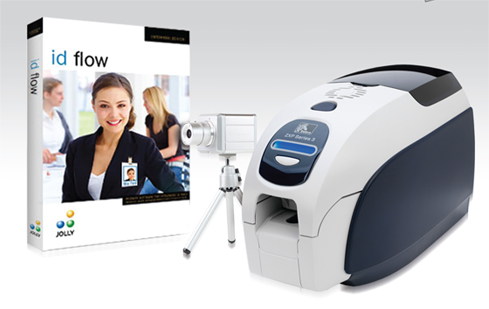 IN-A-BOX, ID BADGE CREATOR, ZEBRACARD ZXP SERIES 3 SINGLE SIDE CARD PRINTER, JOLLY ID FLOW SOFTWARE, BADGEPLUS HD WEB CAM